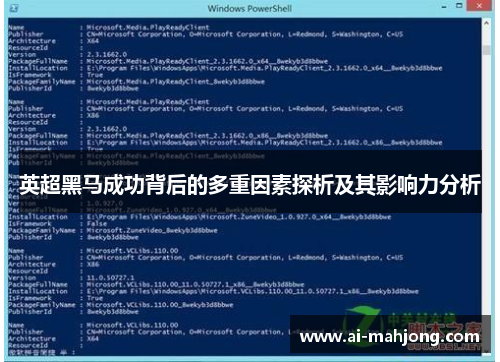 英超黑马成功背后的多重因素探析及其影响力分析